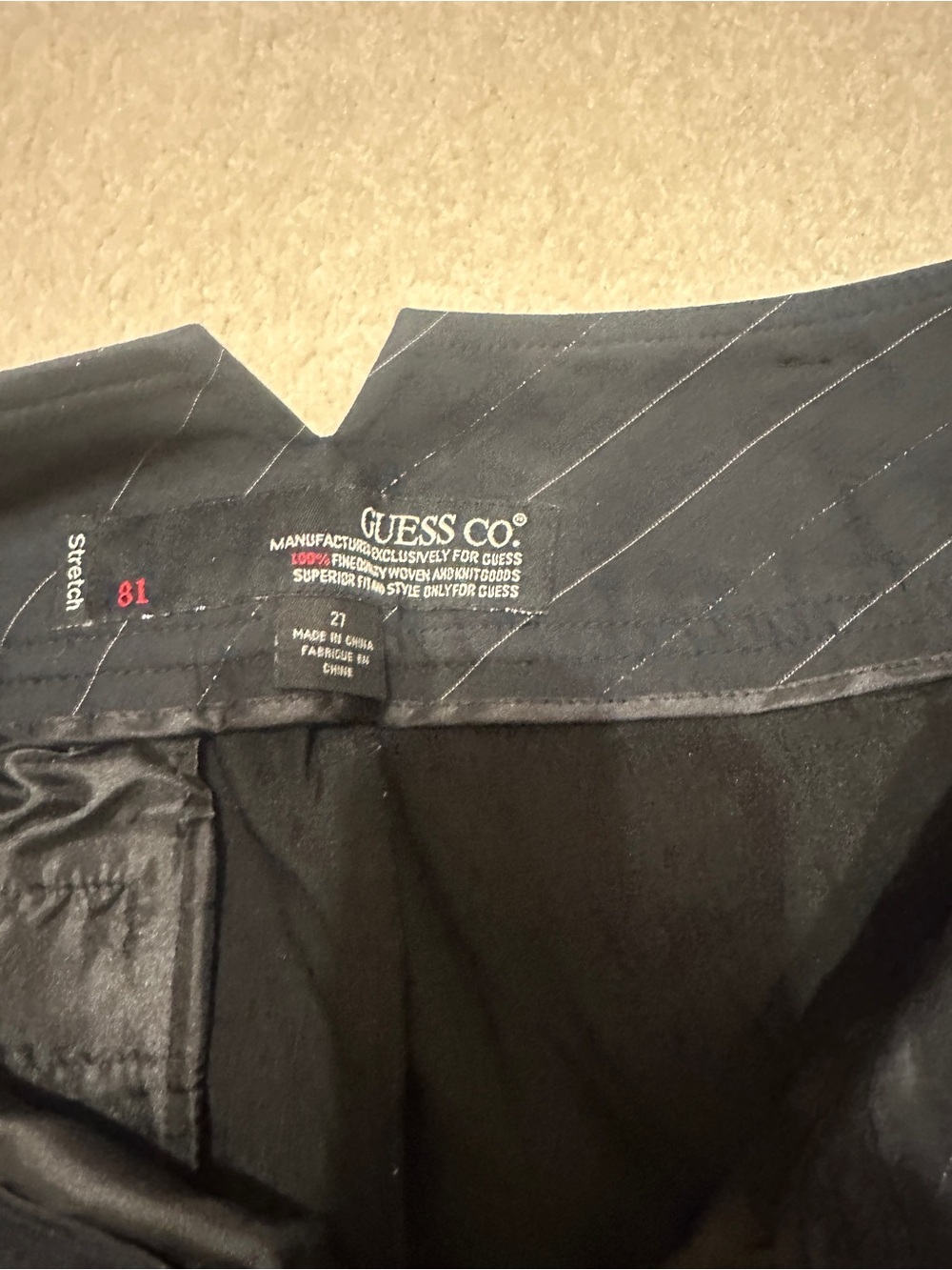 Guess Black Pinstripe Skirt